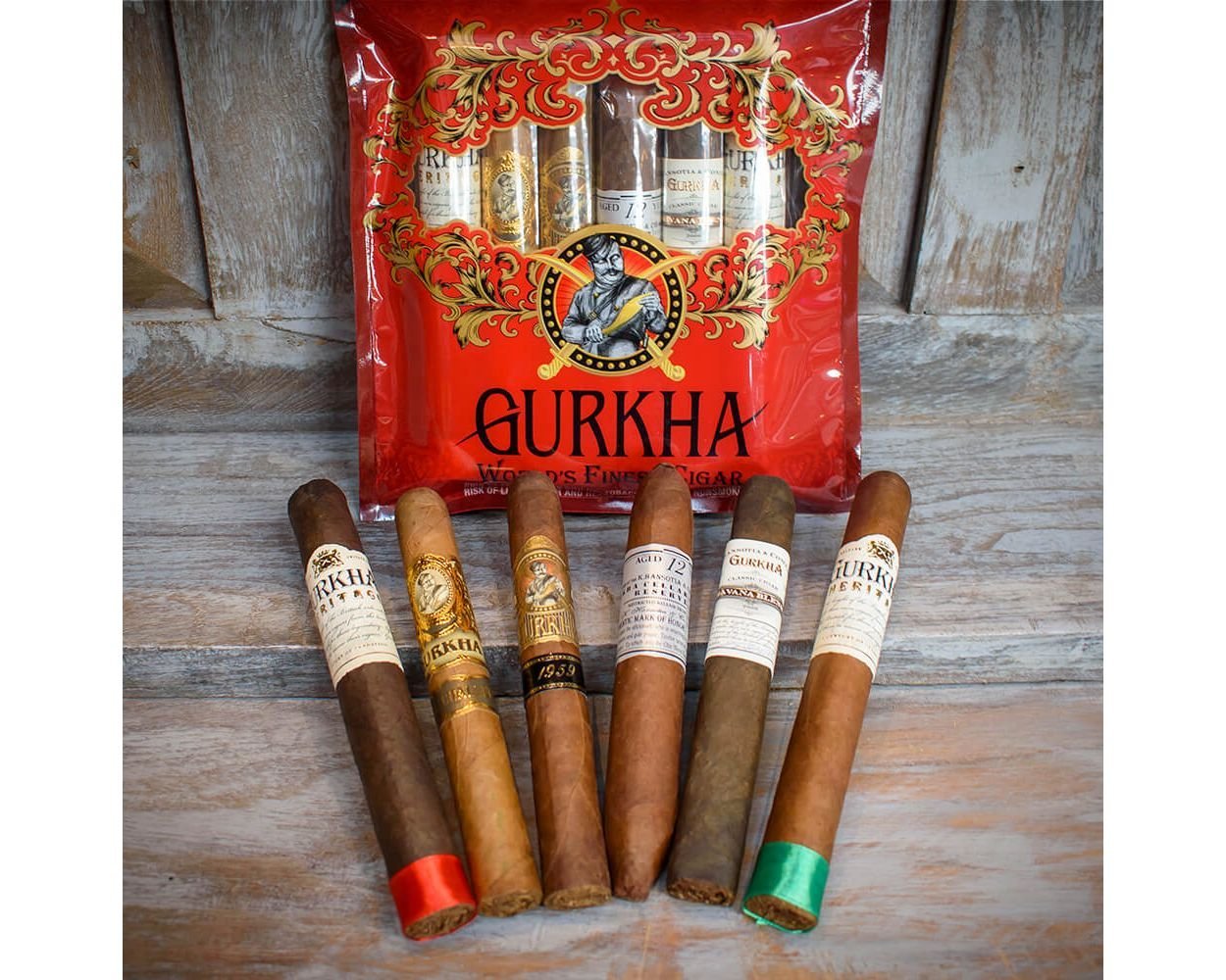 k-hansotia-and-co-gurkha-sample-pack-2-box-1.jpg Gurkha Cigars 6 Nicaraguan Toro Cigars (Red Pack)
